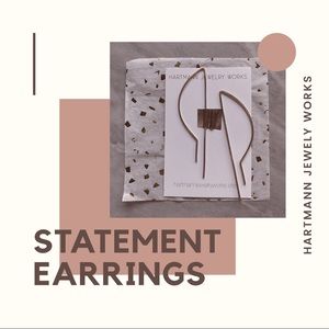 NWT Hartmann Jewelry Works Statement Earrings